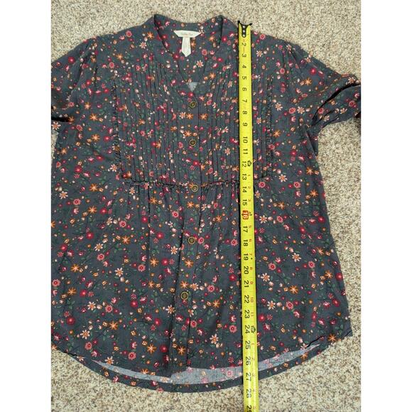 Matilda Jane Womens Shirt Afternoon Stroll Pleated Blouse Floral Peasant Large - Picture 6 of 10